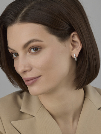 Серьги из серебра с позолотой и бриллиантами