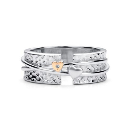 Кольцо из серебра с бриллиантом «Сердце»