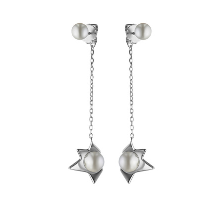 Серьги из серебра с жемчугом