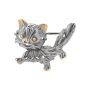 Серебряная брошь «Кот»