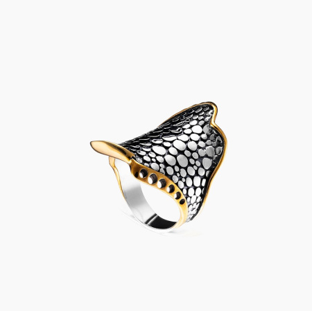 Серебряное кольцо «Крылья Ската»