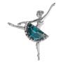 Брошь из серебра 925 Балерина с перунитом