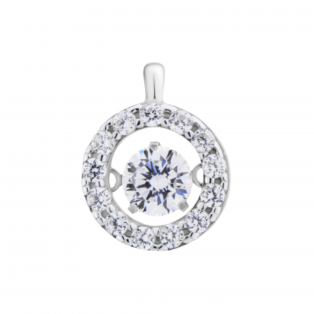 Серебряная подвеска с танцующим фианитом