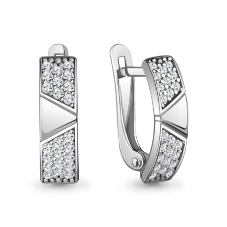 Серьги из серебра с фианитами