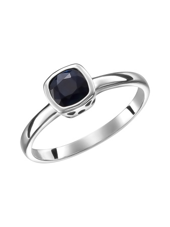 Кольцо из серебра с натуральным сапфиром