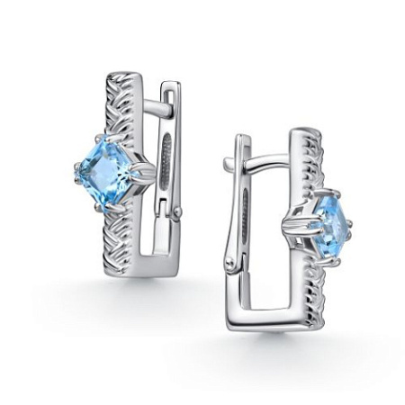 Серьги из серебра с топазом