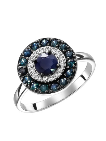Кольцо из серебра с натуральным сапфиром