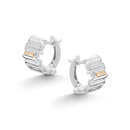 Серебряные серьги с бриллиантами и позолотой