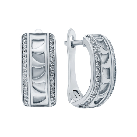 Серьги из серебра с фианитами