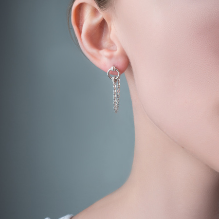 Серебряные серьги «Цепь»