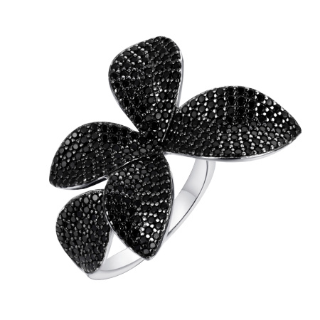 Кольцо из серебра «Лепестики»