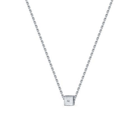 Серебряное колье с бриллиантом