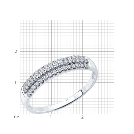 Кольцо из серебра с фианитами