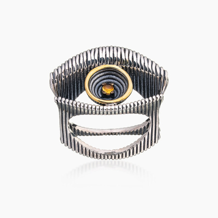 Кольцо из серебра с камнем цитрин