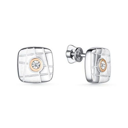 Серьги из серебра с бриллиантом