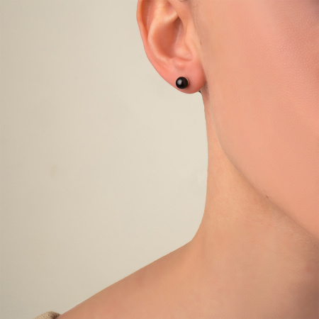 Серьги из серебра с жемчугом ассиметричные «Девушка с жемчужной сережкой»