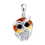 Подвеска из серебра с эмалью и фианитами «Сова»