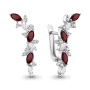 Серьги из серебра с гранатами и фианитами