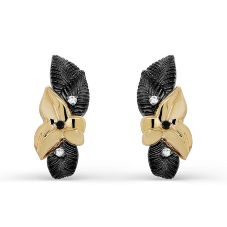 Серьги из серебра с частичной позолотой