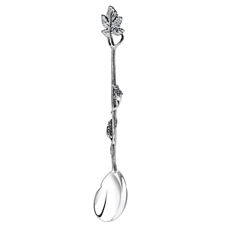 Серебряная чайная ложка «Виноград» с чернением
