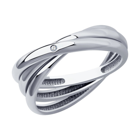 Серебряное кольцо с бриллиантом