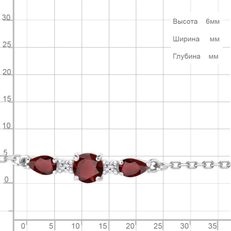 Браслет из серебра с гранатом