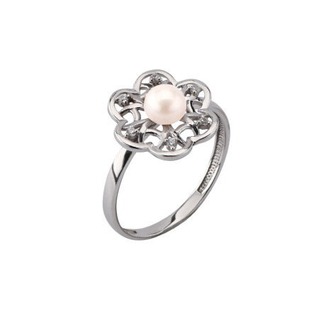 Кольцо из серебра с жемчугом