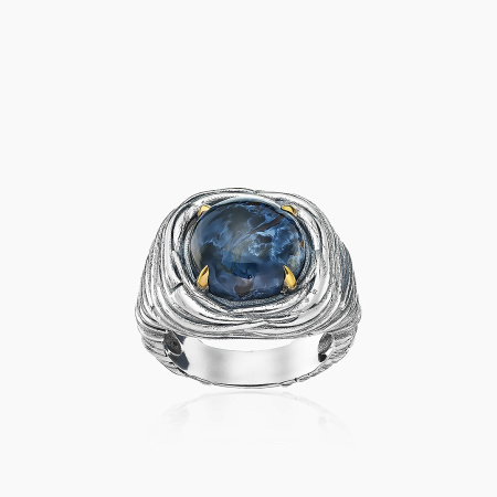 Кольцо из серебра «Полярная Завеса» с питерситом