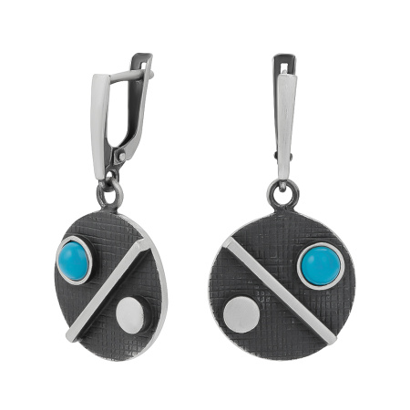 Серебряные серьги с бирюзой