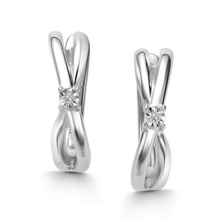 Серебряные серьги с бриллиантами