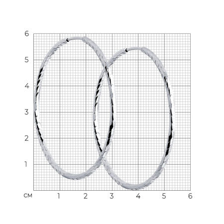 Серебряные серьги конго с алмазной гранью 5,5 см