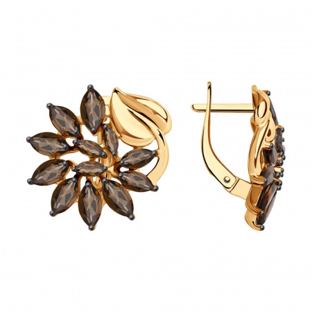 Серьги из серебра с раухтопазами