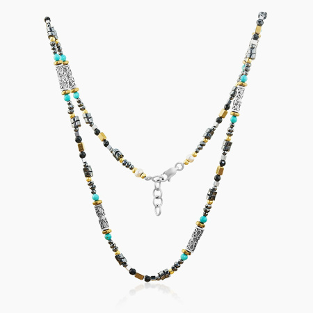 Колье из серебра с камнем бирюза