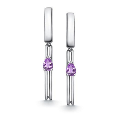 Серьги из серебра с аметистом