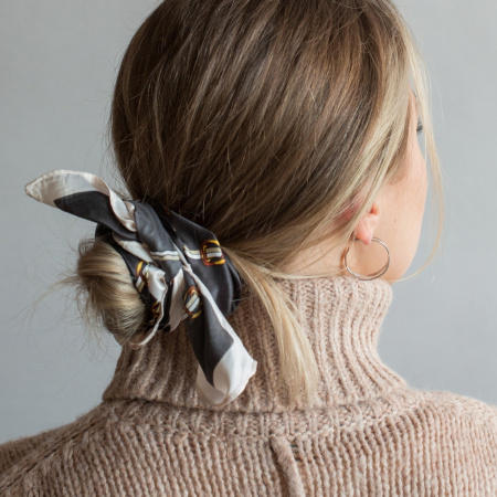 Серебряные пусеты - кольца «Переплетение»