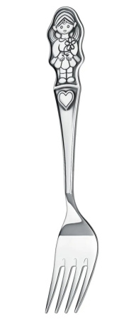 Серебряная вилка детская «Девочка» с чернением