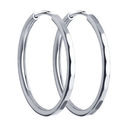 Серебряные серьги конго с алмазной гранью 1,5 см