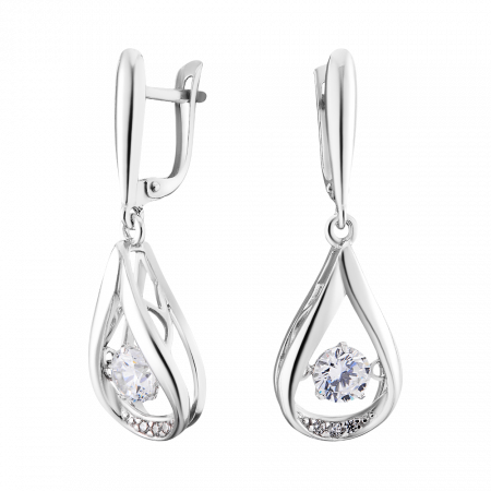 Серебряные серьги с фианитами