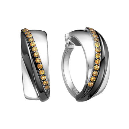 Серьги из серебра с цитринами