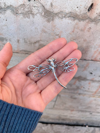 Брошь из серебра «Стрекоза»