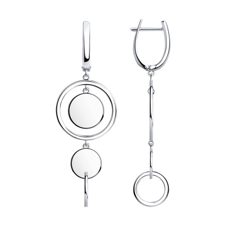 Серьги из серебра «Круги»
