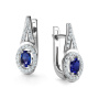 Серебряные серьги с сапфиром и фианитами