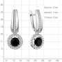 Серьги из серебра с фианитами и стеклом