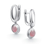 Серьги из серебра с розовым кварцем