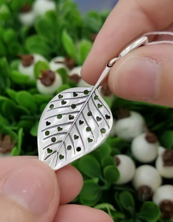 Серебряный кулон «Листик»