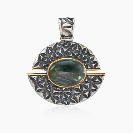 Серебряная подвеска «Серафинитовый Веер»