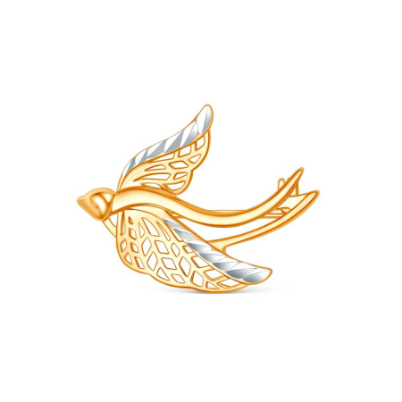 Брошь из серебра в позолоте «Птица»