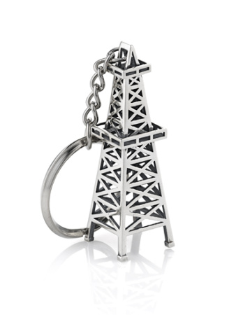 Серебряный брелок для ключей «Нефть»