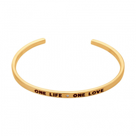 Браслет из золочёного серебра с эмалью и фианитом