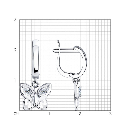 Серьги из серебра «Бабочка»